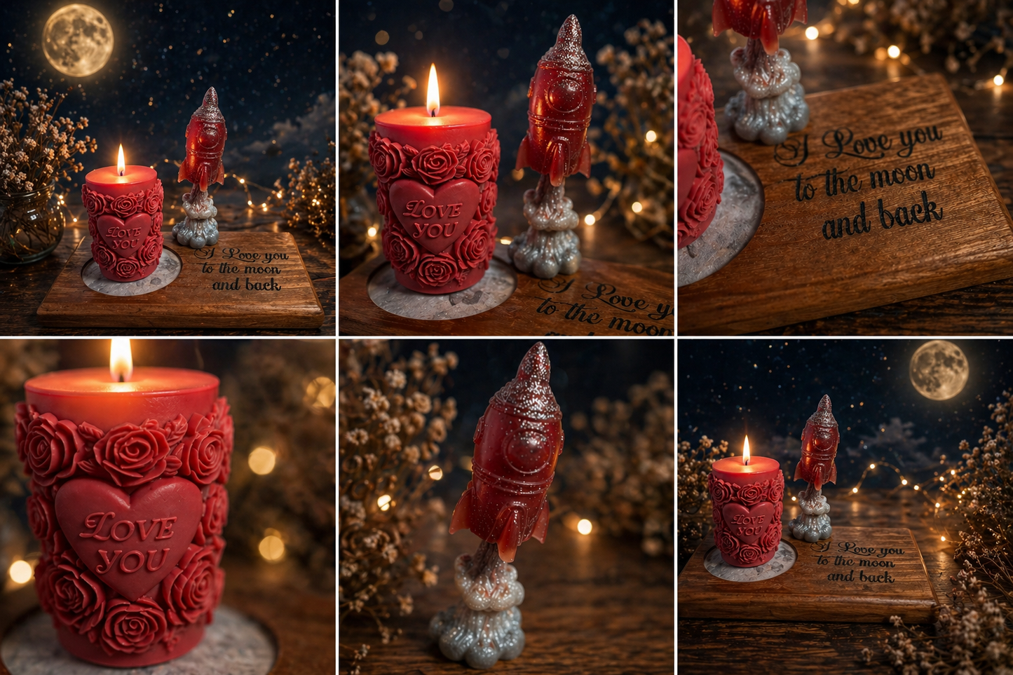 Love You to the Moon and Back — Handmade Candle Display