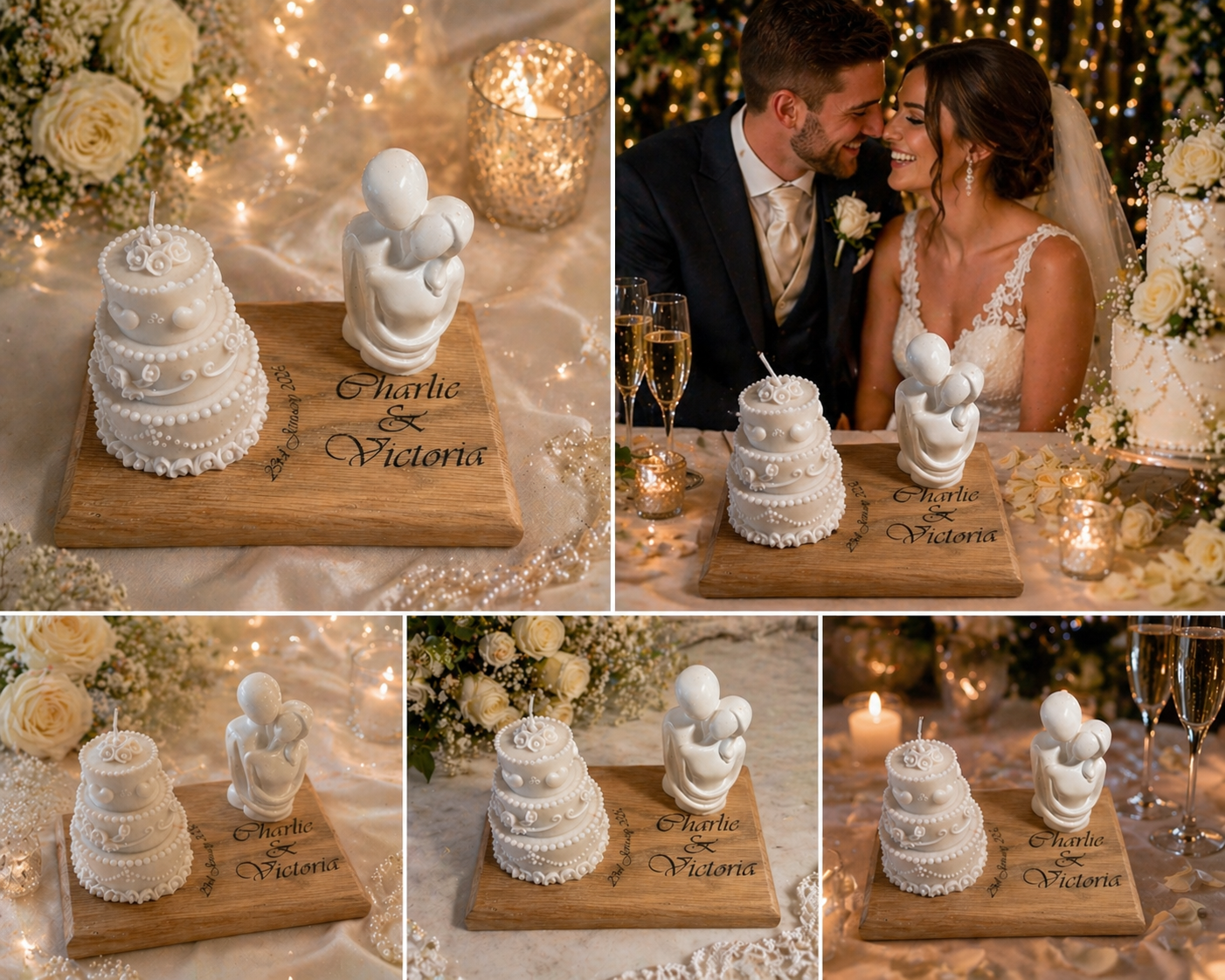 Personalised Wedding Candle Display – Handmade Keepsake