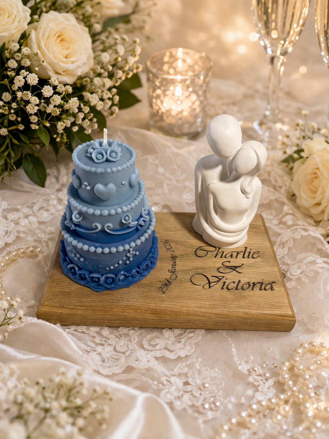 Personalised Wedding Candle Display – Handmade Keepsake