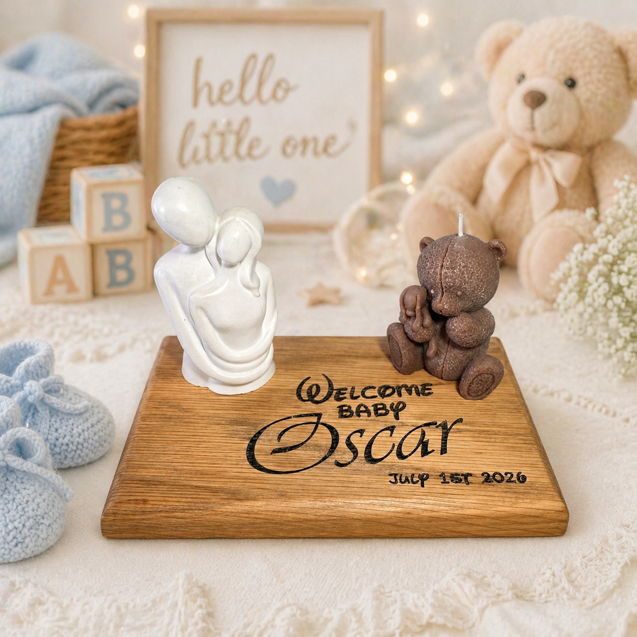Personalised baby keepsake gift set