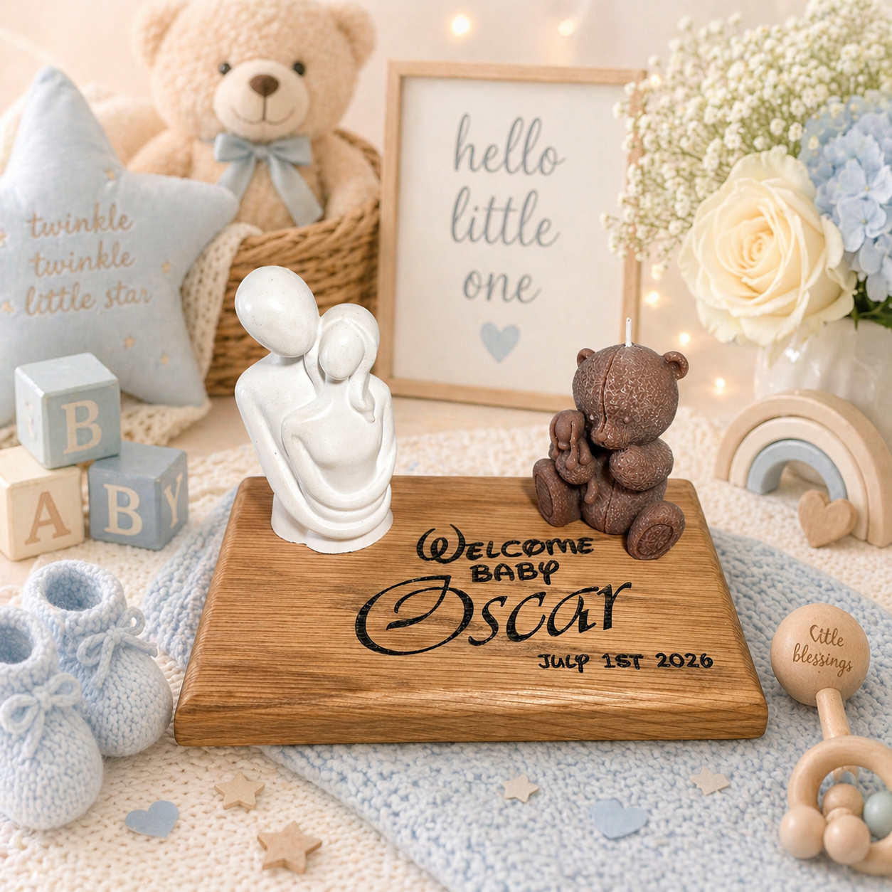 Personalised baby keepsake gift set
