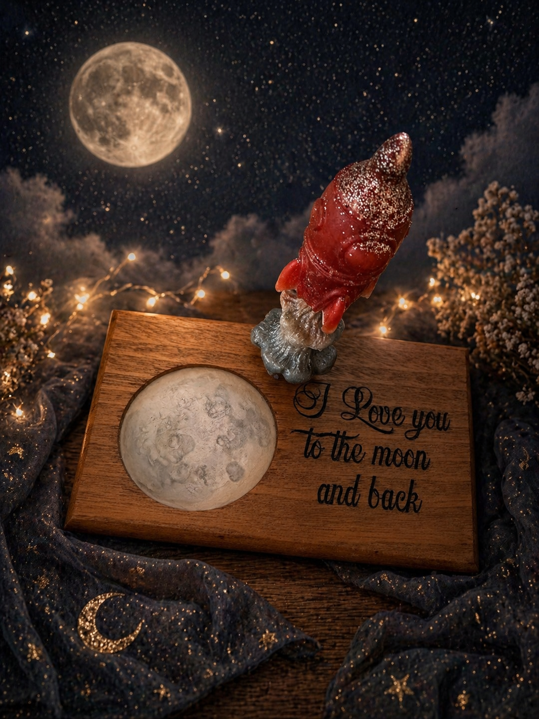 Love You to the Moon and Back — Handmade Candle Display