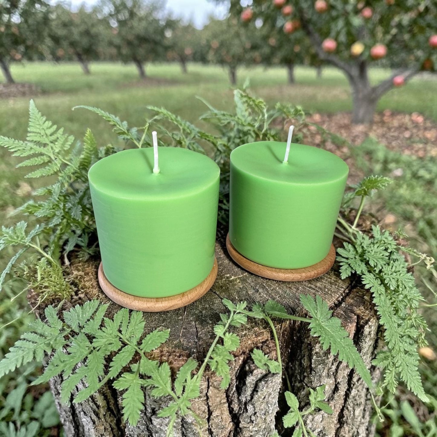 Applewood Pillar Candle
